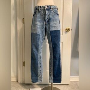 Banana Republic High Rise Straight Fit Patchwork Jeans 28/6